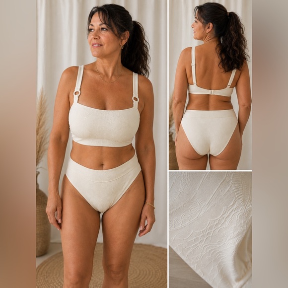 La Vie En Rose Other - La Vie en Rose Textured Cream Bikini Set – Beige Cream | DM Top, M Bottom NWT